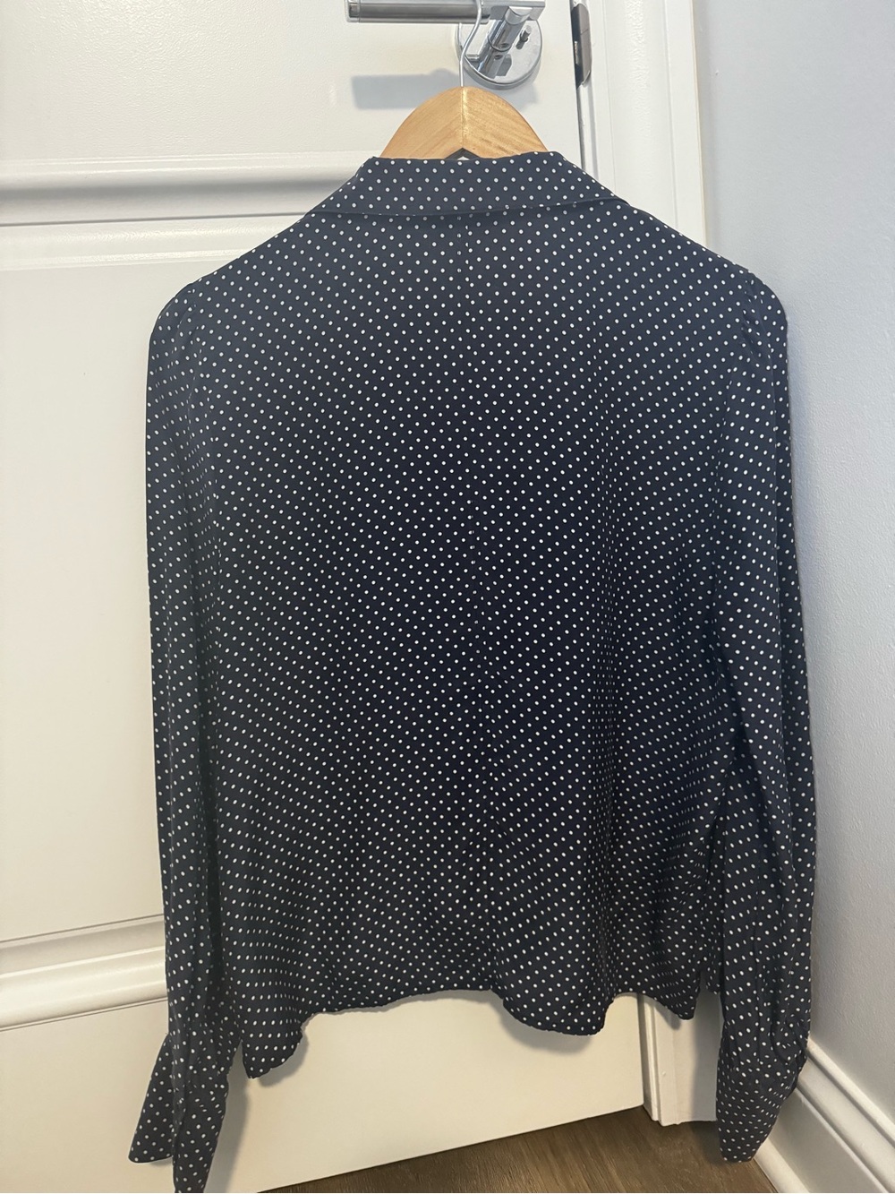 FRAME Black Polka Dot Button-Up Blouse - Picture 2 of 4